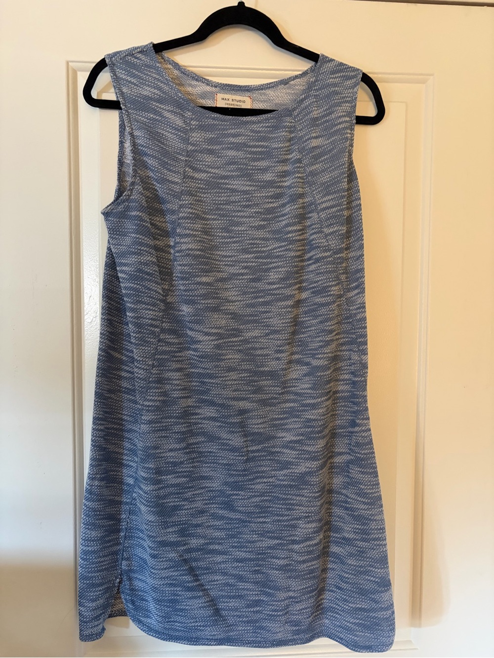 Max Studio Light Blue Space-Dye Sleeveless Sheath Dress
